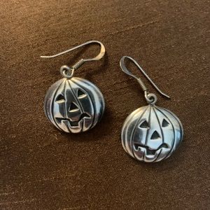 Sterling silver Jack-O-lantern earrings
